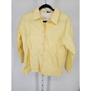 Blair Women's Yellow Snap Button Long Sleeve Windbreaker Top Size S